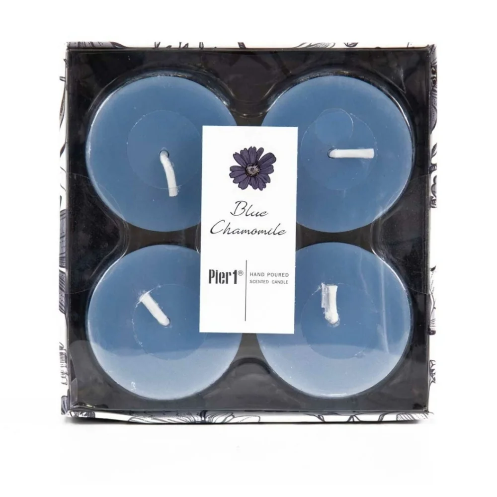 Pier 1 Blue Chamomile Gift Set of 4 Votive Candles - BNWT SO RETIRED 1 LEFT!